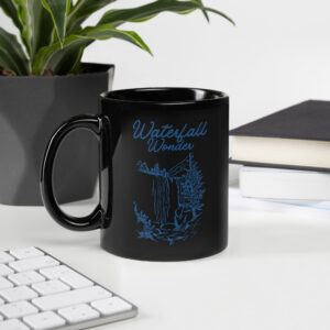 Schwarze glänzende Tasse “Waterfall Wonder”