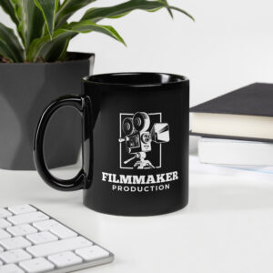 Schwarze glänzende Tasse “FILMMAKER PRODUKTION”