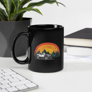 Schwarze glänzende Tasse – Offroad Design