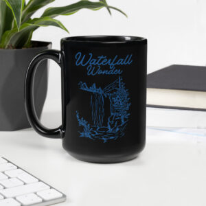 Schwarze glänzende Tasse “Waterfall Wonder”