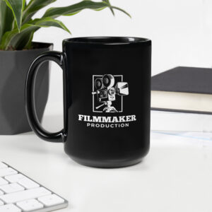 Schwarze glänzende Tasse “FILMMAKER PRODUKTION”