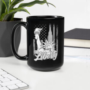 Schwarze glänzende Tasse “The Liberty”