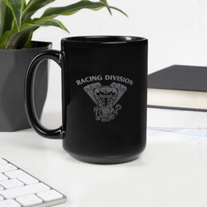 Schwarze glänzende Tasse “RACING DIVISION”