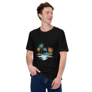 Unisex-T-Shirt mit Palmen