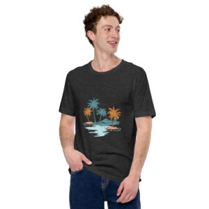 Unisex-T-Shirt mit Palmen